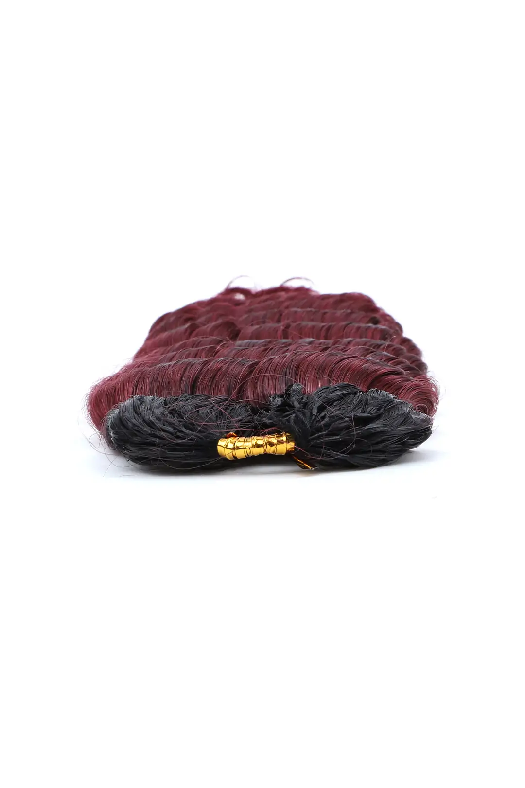 Burgundy Ombre Deep Wave Feather Crochet Hair - T1B/99J Human Hair - Image 2