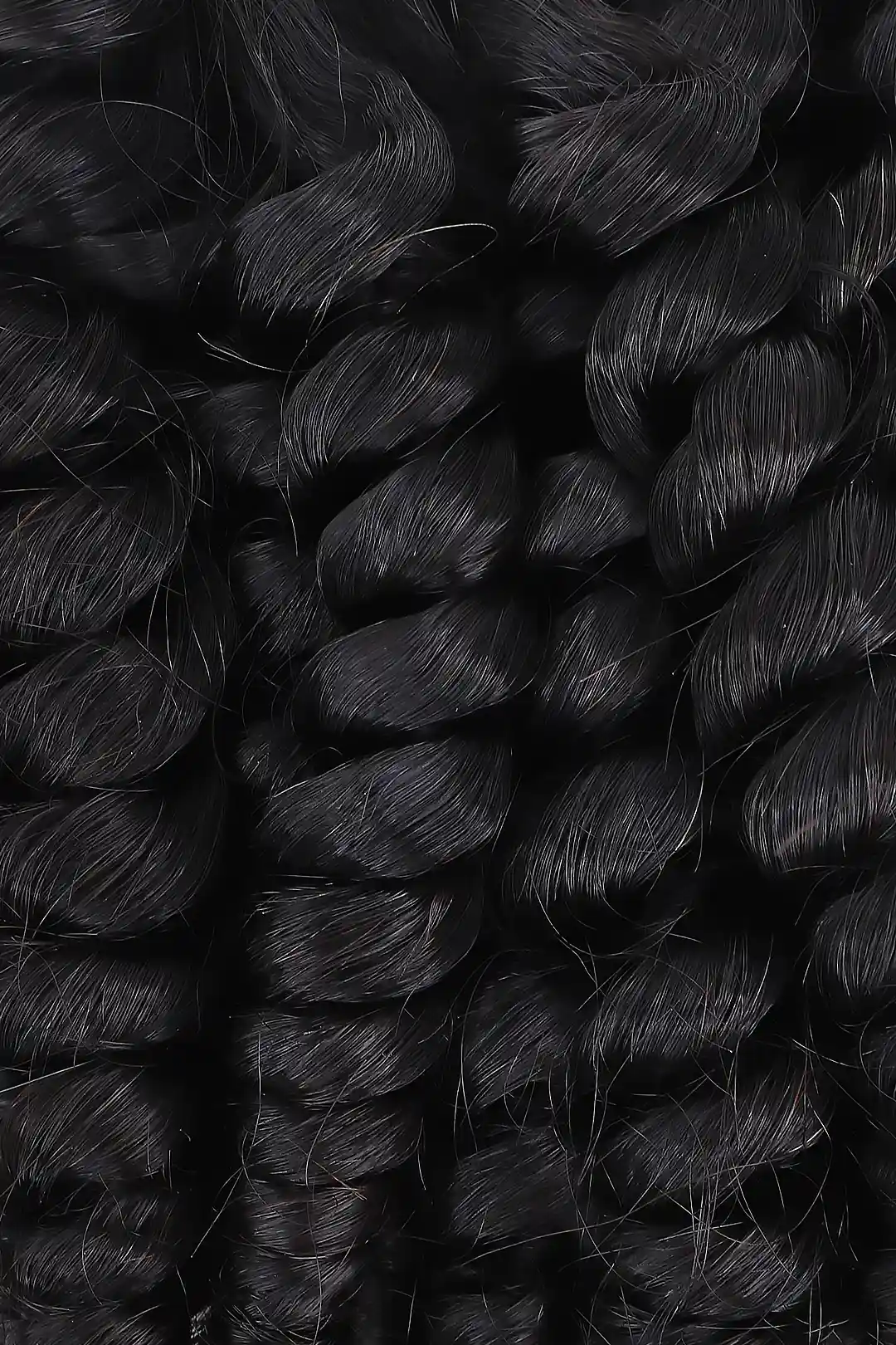 Twist Curly Bulk Human Hair for Braiding  Natural Black BU26 - Image 4