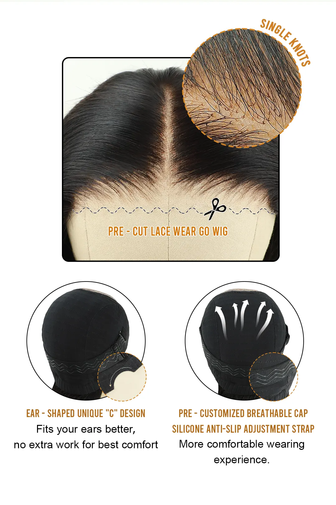 Wear and Go 6x5 Lace Frontal Wig Straight Human Hair Natural Black - Image 6