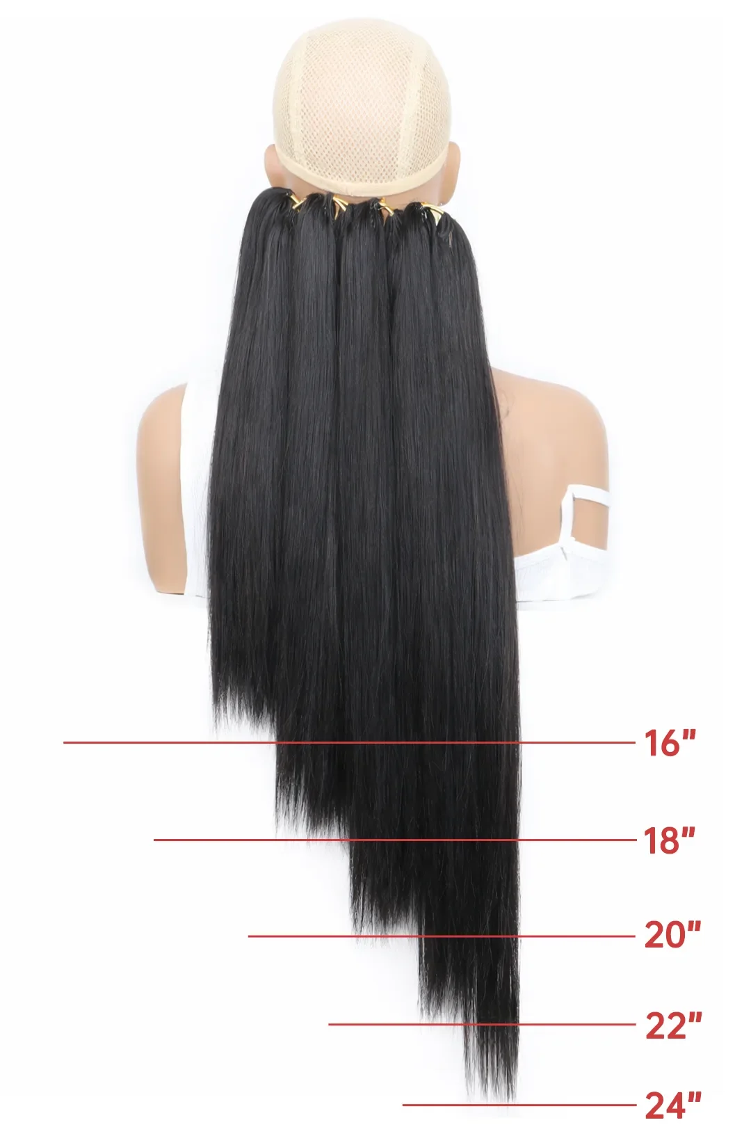 Double Drawn Light Yaki Straight Feather Crochet Hair Human Hair - Image 5
