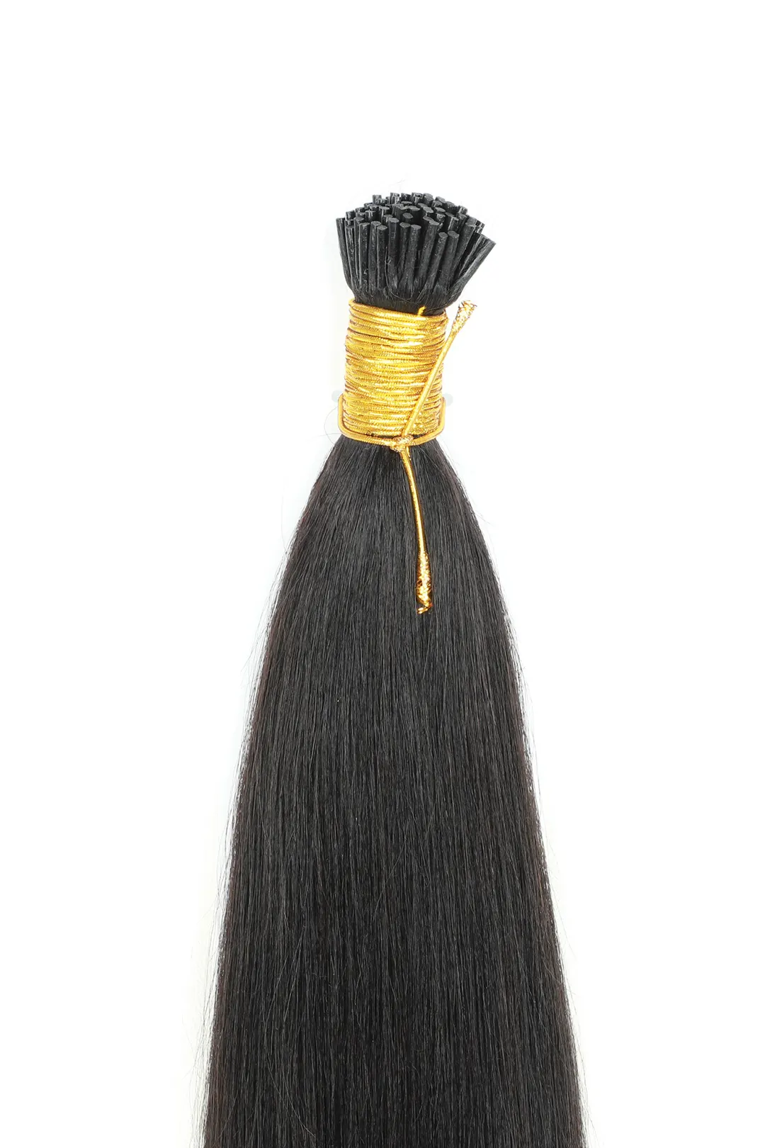 Yaki I Tip Human Hair Extensions Natural Black Remy Hair - Image 4