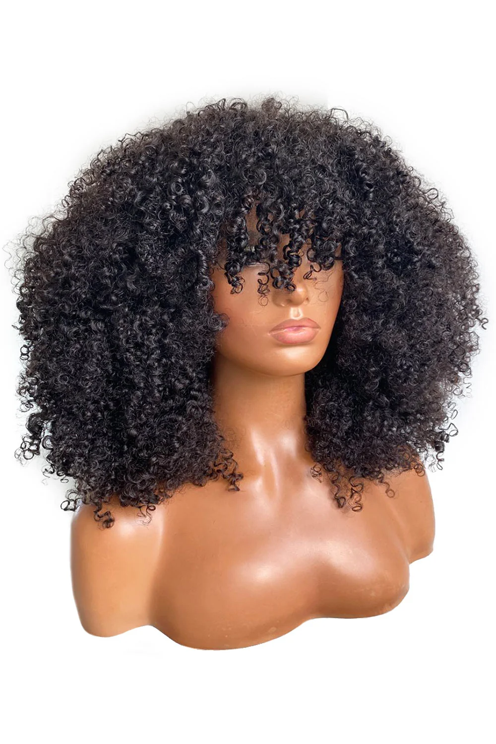 Kinky Curly Non Lace Scalp Top Human Hair Wigs MM05 - Image 3
