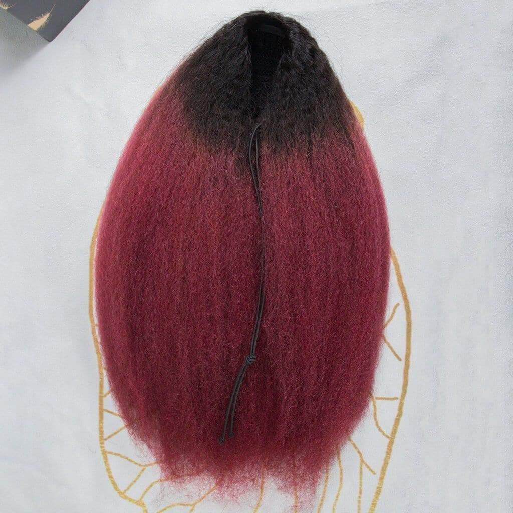 Kinky Straight Natural Mix Color Drawstring Ponytail - Image 22