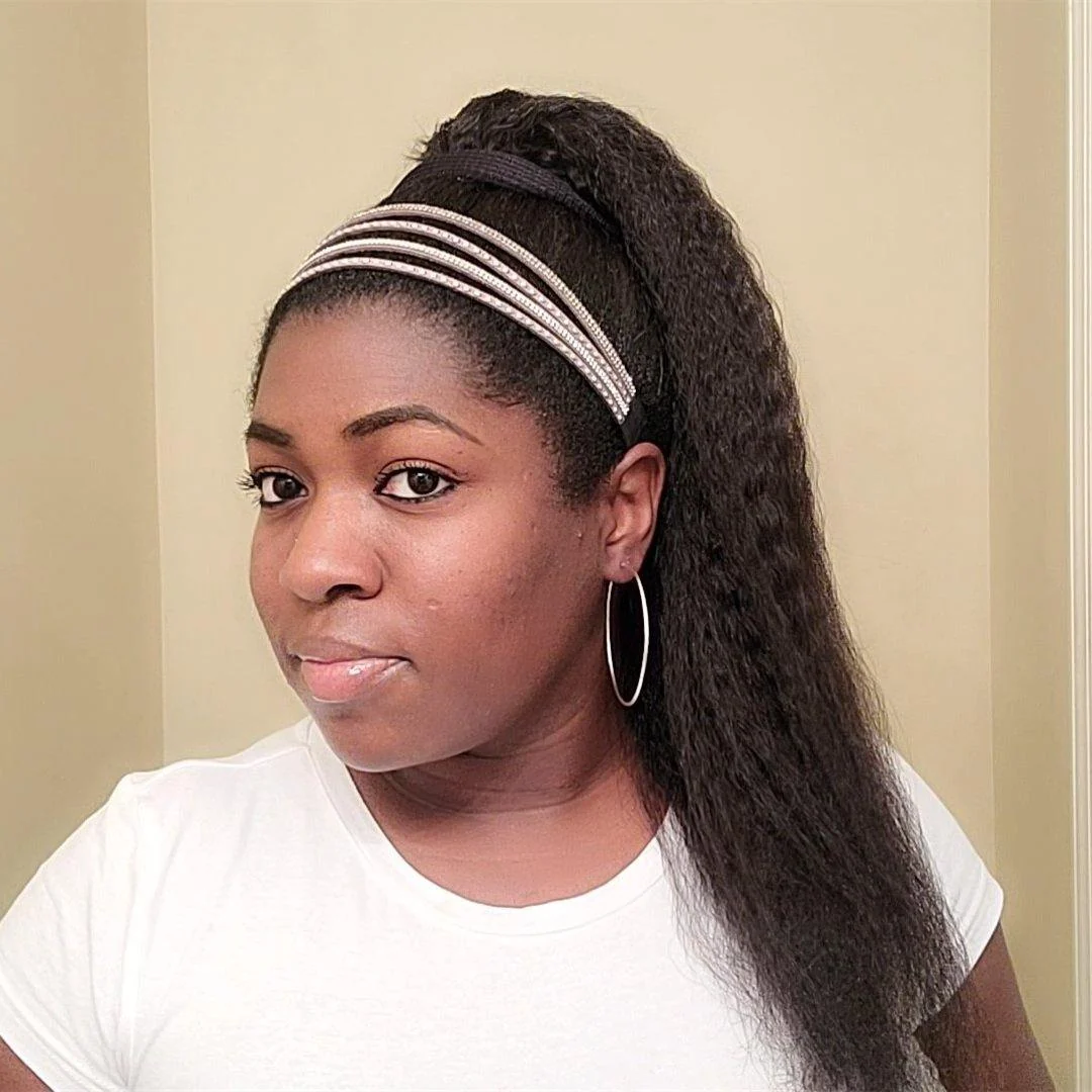 Kinky Straight Natural Mix Color Drawstring Ponytail - Image 5