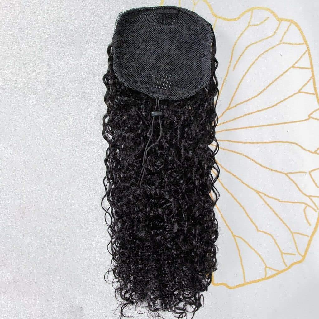 Water Wave Natural Color Drawstring Ponytail 120-150g - Image 5